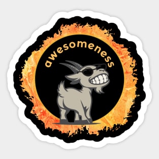Awesomeness - Totally Awesome Eclipse Goat with Sunglasses Sticker